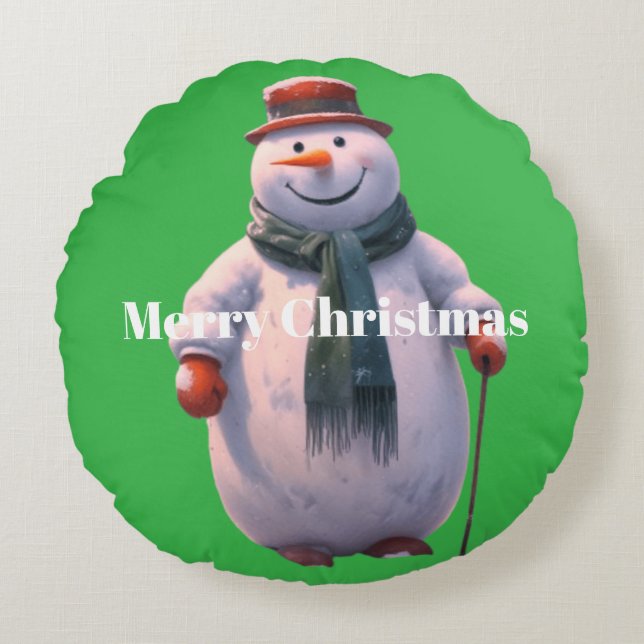 SNOWMAN ROUND CUSHION (Front)