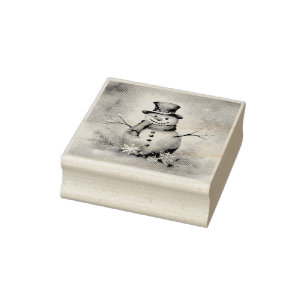 Snowman rubber stamp