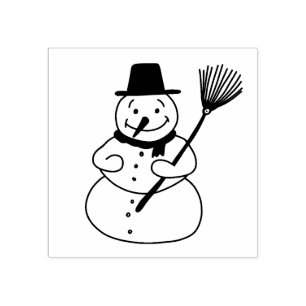 Snowman Rubber Stamp