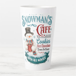 Snowman’s Café – Whimsical Winter Treats & Cheer Latte Mug