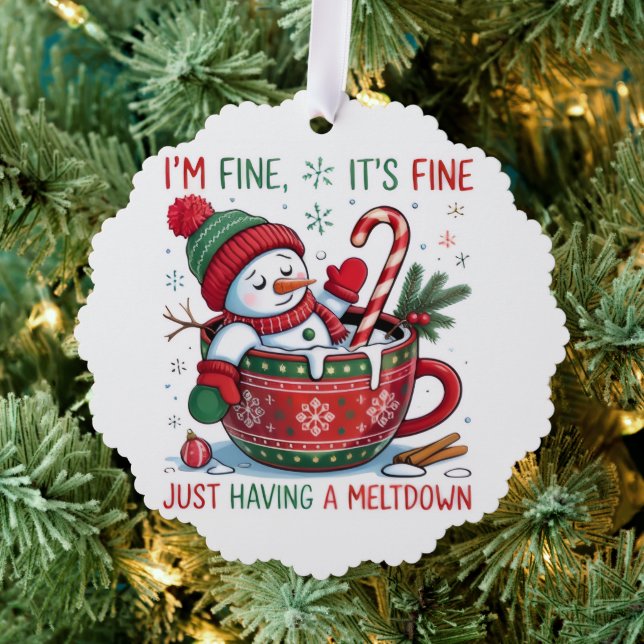  Snowman’s Cosy Christmas Chaos  Tree Decoration Card (Insitu (Tree))