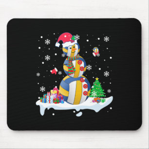 Snowman Santa Volleyball Playing Golf Xmas Player  Mouse Pad