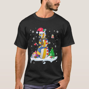 Snowman Santa Volleyball Playing Golf Xmas Player T-Shirt