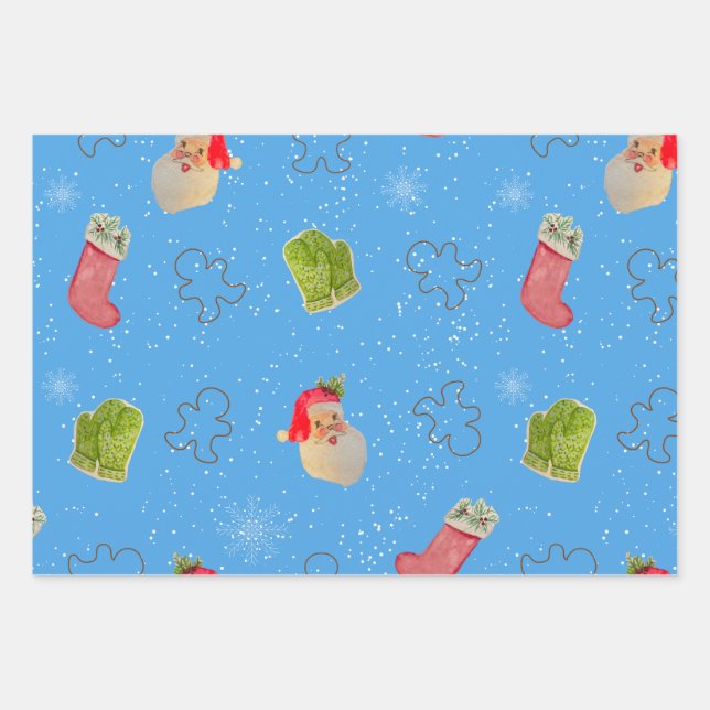 Snowman, Santa wrapping paper (Front)