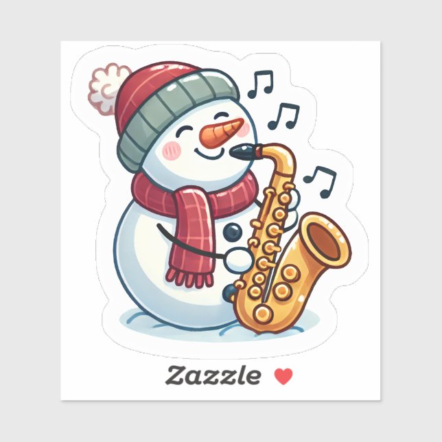 Snowman Saxophonist at Christmas (Sheet)