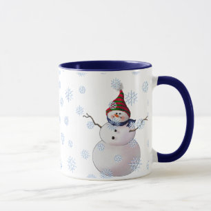 SNOWMAN, SCARF & STOCKING CAP by SHARON SHARPE Mug