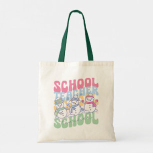 Snowman School Teacher Christmas Party Tote Bag