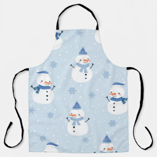 Snowman seamless pattern,winter background,winter apron