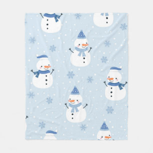 Snowman seamless pattern,winter background,winter fleece blanket