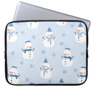 Snowman seamless pattern,winter background,winter  laptop sleeve