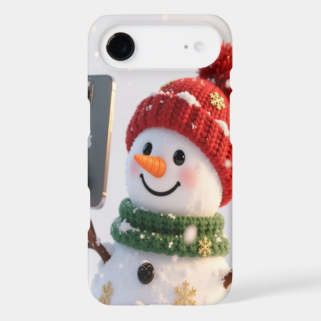 Snowman Selfie iPhone 17 Air Case (Back)