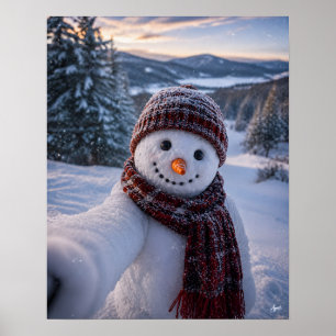 Snowman Selfie Poster