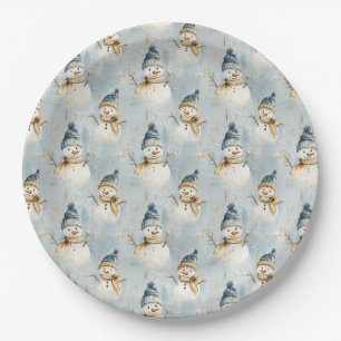 Snowman Serenade Paper Plate