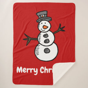 Snowman Sherpa Blanket