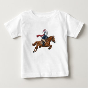 Snowman Show Jumping Christmas 2026 Holiday Equest Baby T-Shirt
