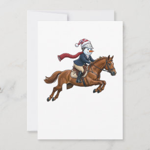 Snowman Show Jumping Christmas 2026 Holiday Equest Card
