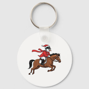 Snowman Show Jumping Christmas 2026 Holiday Equest Key Ring