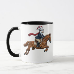Snowman Show Jumping Christmas 2026 Holiday Equest Mug