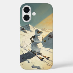 Snowman Skiing iPhone 16 Case