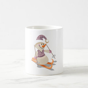 Snowman Skiing Coffee Mug