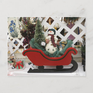 Snowman & Sleigh Postcard