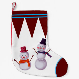 Snowman small christmas stocking