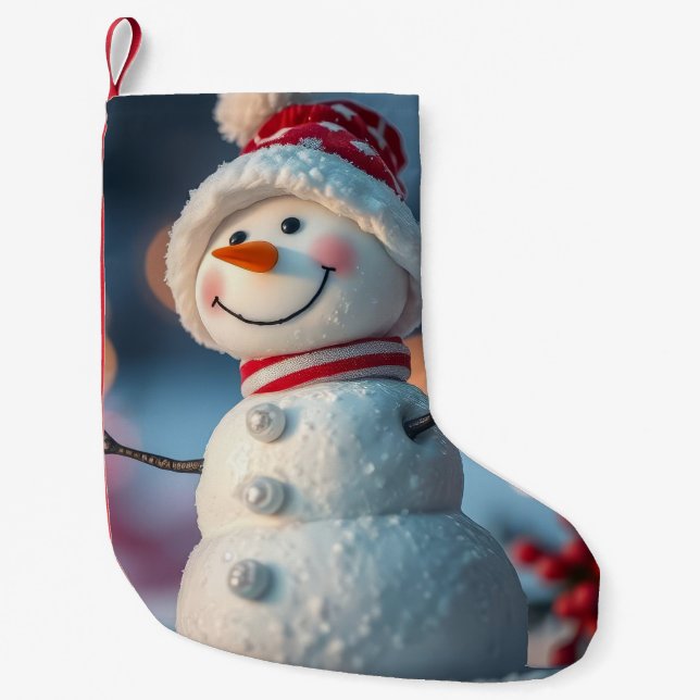 snowman small christmas stocking (Front)