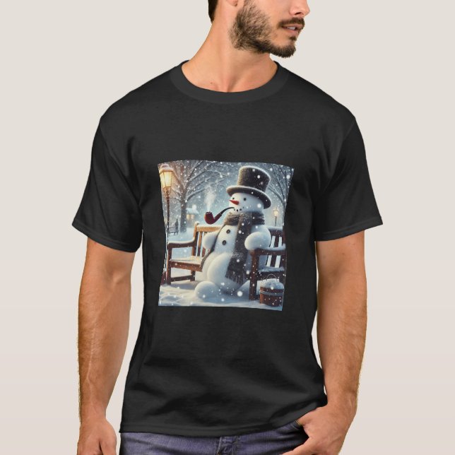 snowman smoking T-Shirt (Front)