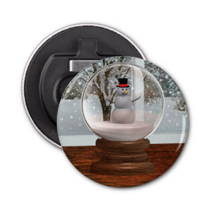 Snowman Snow Globe Bottle Opener