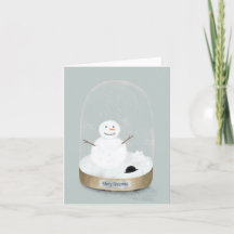 Snowman snow globe Christmas card