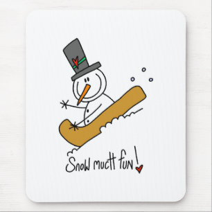 Snowman Snow Much Fun Mouse Pad