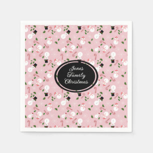 Snowman Snowflake Christmas Holiday Personalised  Napkin
