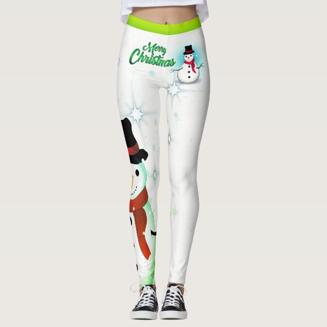 Snowman / Snowflake / White Christmas - (editable) Leggings (Front)