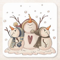 Snowman Snowflake Winter Country Primitive