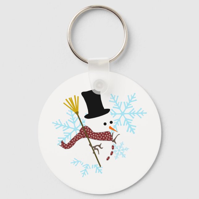 snowman snowflakes key ring (Front)