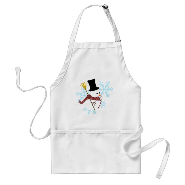 snowman snowflakes standard apron (Front)