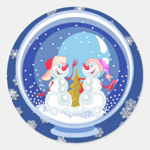 Snowman Snowglobe Stickers