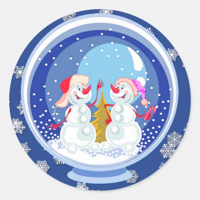 Snowman Snowglobe Stickers (Front)