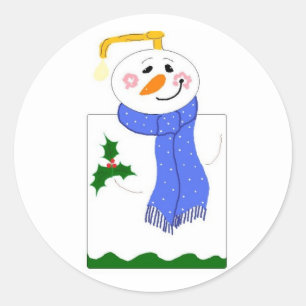 Snowman Soap Pump Classic Round Sticker