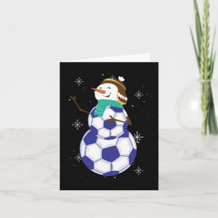 Snowman Soccer Ball Winter Magic Card