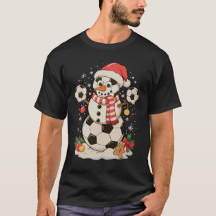 Snowman Soccer Christmas Holiday Winter Xmas Sport T-Shirt