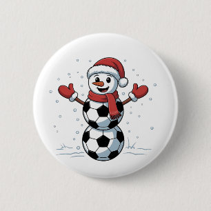 Snowman Soccer Christmas Santa Baseball Sport 6 Cm Round Badge