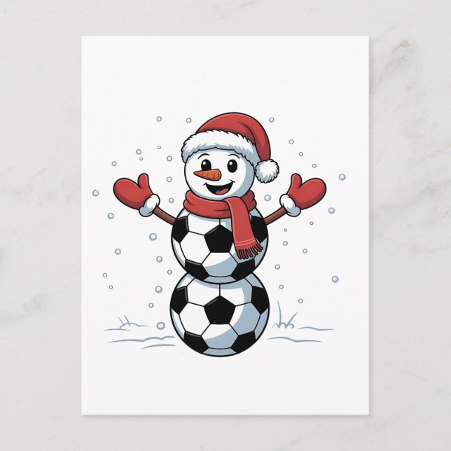 Snowman Soccer Christmas Santa Baseball Sport Invitation Postcard (Front)