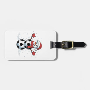 Snowman Soccer Christmas Santa Baseball Sport Luggage Tag