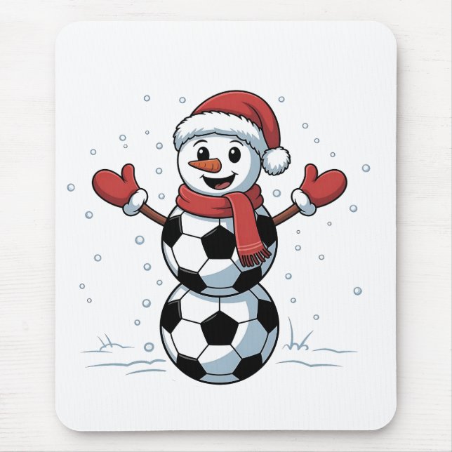 Snowman Soccer Christmas Santa Baseball Sport Mouse Pad (Front)