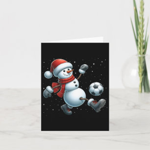 Snowman Soccer Christmas Snow Boys Girls Kids Xmas Card
