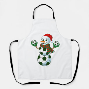 Snowman Soccer Christmas Sport Lovers  Apron