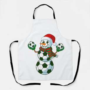 Snowman Soccer Christmas Sport Lovers  Apron