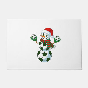 Snowman Soccer Christmas Sport Lovers  Doormat