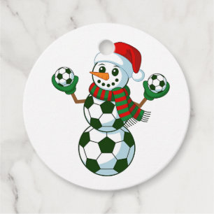 Snowman Soccer Christmas Sport Lovers Favour Tags